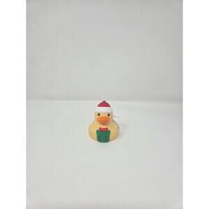 Yellow with Green Present Christmas Rubber Duck